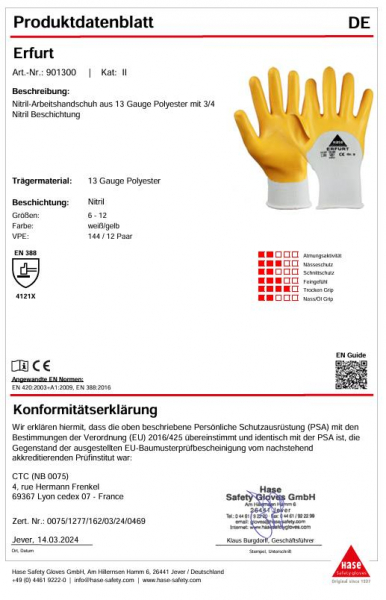 HASE 901300 Erfurt Nitril-Arbeitshandschuh